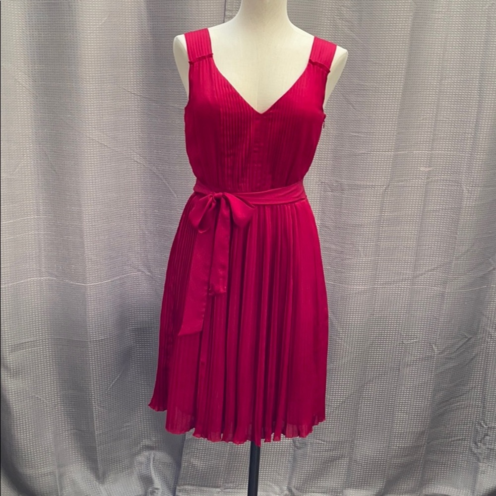 Dark Pink pleated dress WHBM